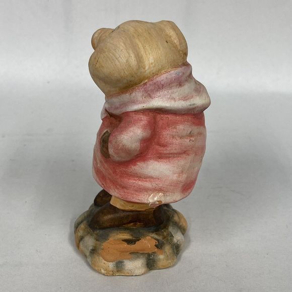 Pig Figurine In Pink Jacket Holding Rake Mrs. Farmer Farmhouse Country - As Is - Picture 2 of 11